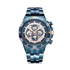 LOIX - Reloj hombre LA2139-2 Azul con tablero plateado
