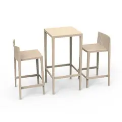 VONDOM - COMBO 2 BUTACOS MAS MESA ECRU SPRITZ POLIPROPILENO