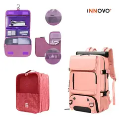 INNOVA - Combo Maleta Viajera + Organizadores Equipaje De Zapatos Cosmetiquera