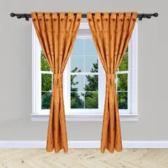 ADVANCE - Pack x2 Cortina de Botón Mostaza En Jacquard 280cms x 210cms