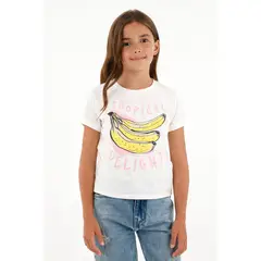 TENNIS - Camiseta crudo cuello redondo estampada para niña