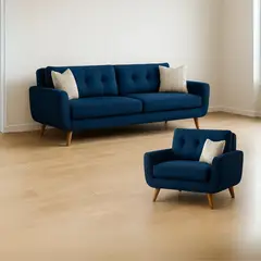 GENERICO - Juego de Sala Moderno Bruno 3-1 Puestos Antifluidos