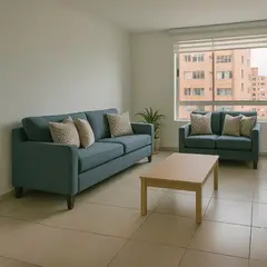 GENERICO - Juego de sala Moderno Lisandro 3-2 Puestos Tela Antifluidos Gris