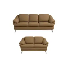 GENERICO - Juego de Sala Eudis 3-2 Puestos Puestos Marrón Tela Antifluidos