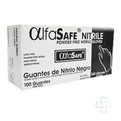 ALFA SAFE - GUANTE NITRILO NEGRO ALFASAFE (S) x100 UNIDADES