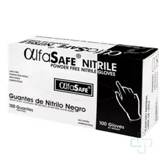 ALFA SAFE - GUANTE NITRILO NEGRO ALFASAFE (M) x100 UNIDADES