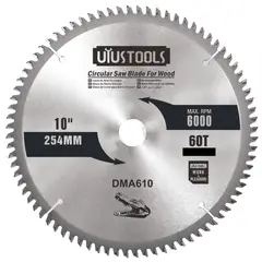 UYUSTOOLS - Disco Para Madera 10" Centro 25.4 Mm 60 Dientes