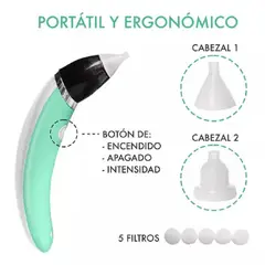 GENERICO - Extractor nasal eléctrico para bebés para limpieza de nariz rosa
