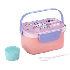 GENERICO - Lonchera Porta Comida Infantil Térmica + Set de Cubiertos para Niños