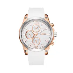 LOIX - Reloj hombre LA2142-1 blanco con oro rosa tablero blanco