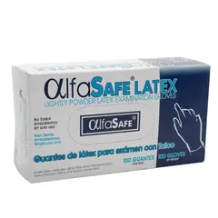 ALFA SAFE - GUANTE LATEX EXAMEN ALFASAFE L X100