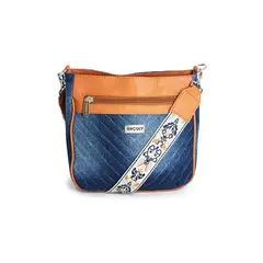 MACOLY - Bolso Manos Libres VO03 Jean x reata blanca