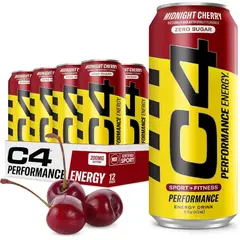 CELLUCOR - Energizante C4 Energy Drink MIDNIGHT CHERRY - 12 latas