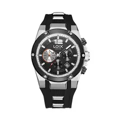 LOIX - Reloj hombre LA2144-1 Negro con plateado tablero negro