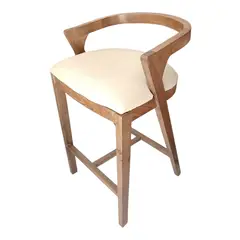GENERICO - Silla para Barra o Bar en roble y asiento tapizado