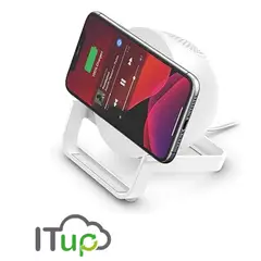 BELKIN - CARGADOR INALAMBRICO + PARLANTE BLANCO