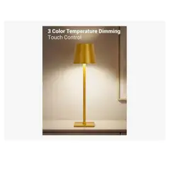 INNOVA - Lámpara Farol De Mesa Recargable Táctil 3 Tonos De Luz Dorado Innovo