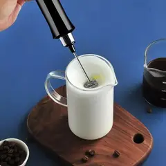 GENERICO - Espumador De Leche Batidor 2 En 1 Recargable Electrico NEGRO