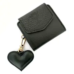 MARLA - Billetera corazón mujer 6 servicios cuero 100%