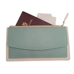 MARLA - Billetera chequera portadocumentos cuero 100%