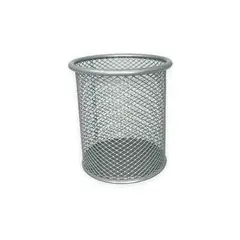 DIMATEX LEON - Portalápices Redondo Organizador Malla Metal Gris