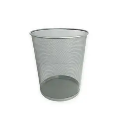 DIMATEX LEON - Papelera Basurero Grande Redondo Malla Metal Colores Gris