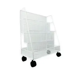 DIMATEX LEON - Organizador De Piso Estante Libros 3 Capas Carrito Blanco