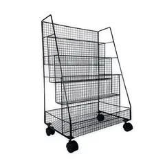 DIMATEX LEON - Organizador De Piso Estante Libros 4 Capas Carrito Negro