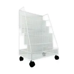 DIMATEX LEON - Organizador De Piso Estante Libros 4 Capas Carrito Blanco