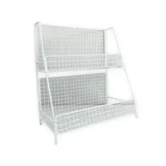 DIMATEX LEON - Estante Multiusos Organizador 2 Capas Malla Metal Blanco