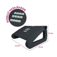 DIMATEX LEON - Reposa Pies Triangulo Ajustable 6 Niveles Rodillo Negro
