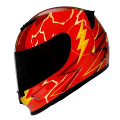 EDGE HELMETS - CASCO EDGE CERTIFICADO PARA NIÑOS DC COMICS FLASH TLL M ROJO