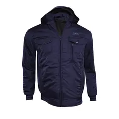 MODA EN CIRCUITO - Chaqueta Impermeable Para Hombre Azul Oscuro