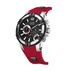 LOIX - Reloj Hombre LA2148-4 Rojo con plateado tablero negro