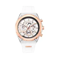 LOIX - Reloj hombre LA2154-1 Blanco con oro rosa tablero blanco y oro rosa