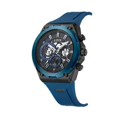 LOIX - Reloj hombre LA2154-2 Azul con negro bisel azul tablero negro y azul