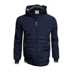 MODA EN CIRCUITO - Chaqueta Impermeable Para Hombre Azul Oscuro