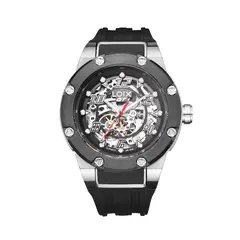 LOIX - Reloj hombre GT501-4 negro con plateado tablero plateado