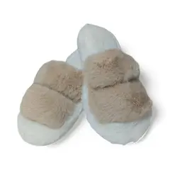 YOYOSO - PANTUFLAS DE TIRAS BLANCA & BEIGE - TALLA 36-37