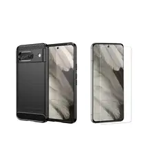 GENERICO - Funda Tipo Carbono Fiber + Vidrio templado Google Pixel 8