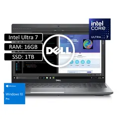 DELL - Portatil Precision 15,6" Intel Core Ultra 7 165H vPro RAM 16GB 512GB SSD NVIDIA RTX 500 4GB