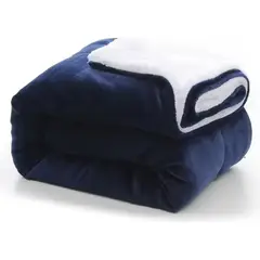 GENERICO - Cobija Térmica Ovejero Cama Doble-Queen 190x220 Color Azul