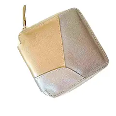 MARLA - Billetera cuadrada mujer con cierre y monedero cuero 100%