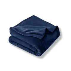 GENERICO - Cobija Manta Microfelpa Cama Doble-Queen Color Azul