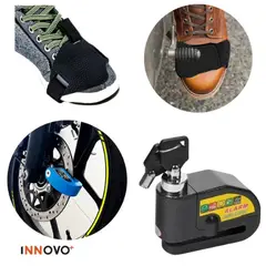 INNOVA - Combo Candado De Disco Con Alarma + Protección De Calzado