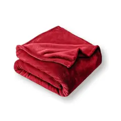 GENERICO - Cobija Manta Microfelpa Cama Doble-Queen Color Rojo