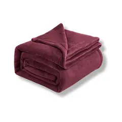 GENERICO - Cobija Manta Microfelpa Cama Doble-Queen Color Vinotinto