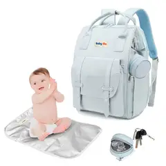 BABY ON - Pañalera Para Bebé Con Cambiador Multiusos Azul