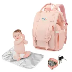 BABY ON - Pañalera Para Bebé Con Cambiador Multiusos Rosa
