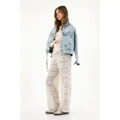 TENNIS - Buzo crudo con diseño tipo crochet para mujer